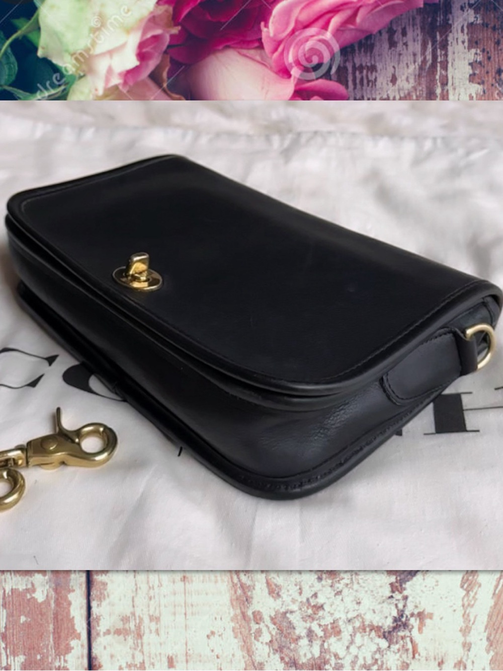 VINTAGE COACH BLACK PENNY CROSSBODY BAG 9755 - Picture 8 of 17